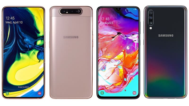 Samsung Galaxy A80 with a turning camera, and A70 Excellent features